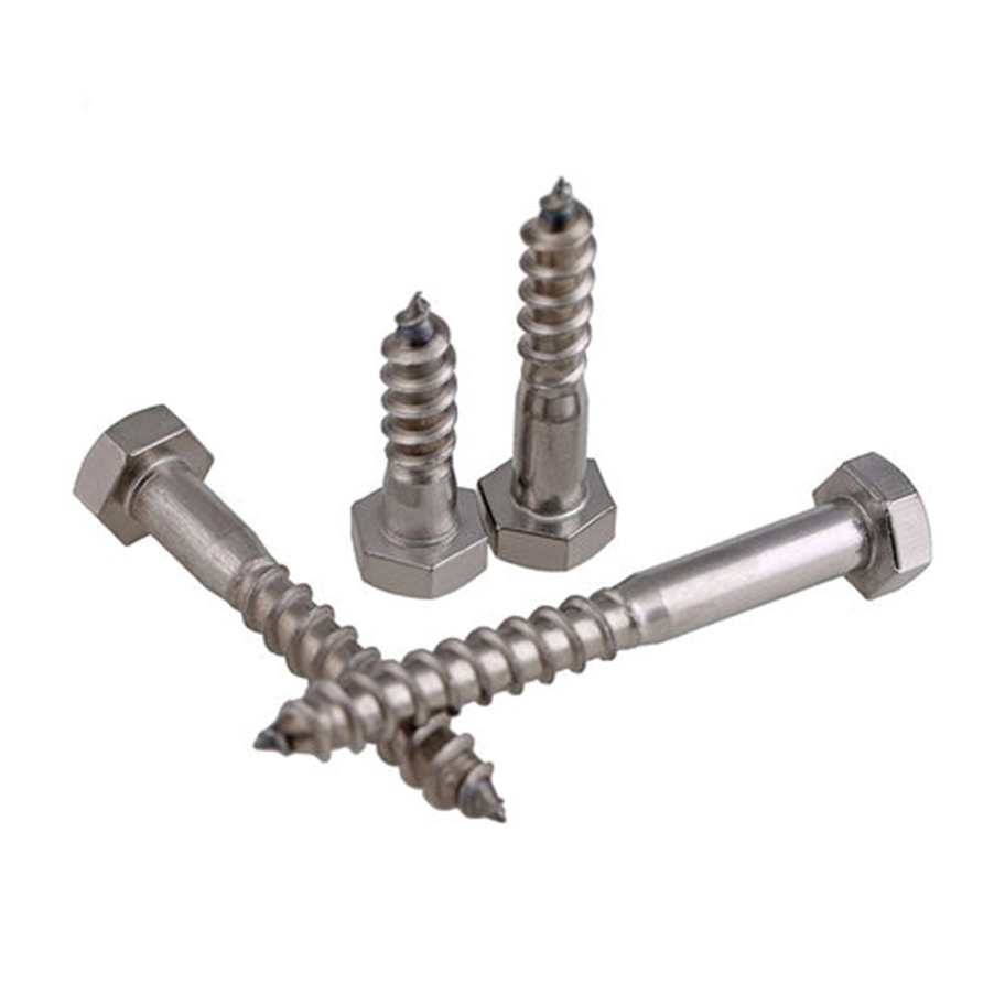 China Custom DIN571 White Zinc Plated Galvanized Hex Head Self Tapping Tornillos PARA Madera Wood Screw