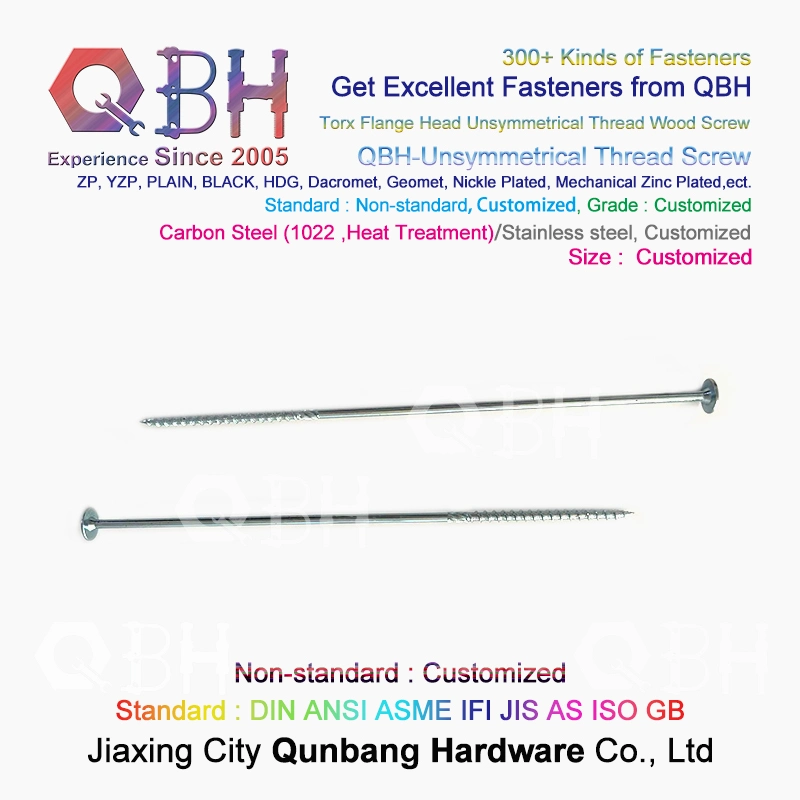 Qbh Customized Torx Flange Round Head Unsymmetrical Thread Knurled Body Furniture Decking Deck Chipboard Cabinet Self-Tapping Wood Timber Screw Bolt