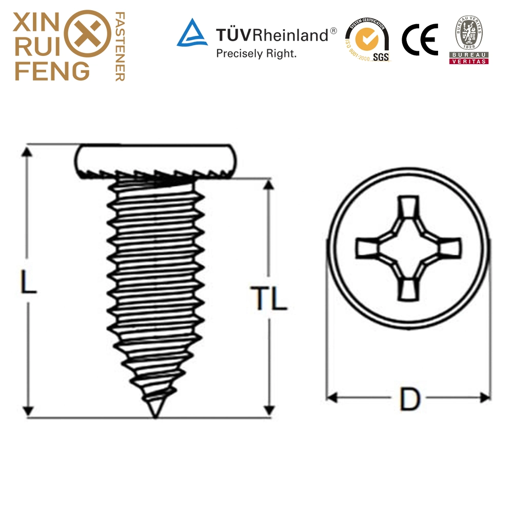 Xinruifeng Fastener Taptite Thread Needle Point Class 3 M6-25 X 15 As3566 Phillips No. 3 Drive Serrated Flat Head Framing Screws Sheet Metal Self-Tapping Screws