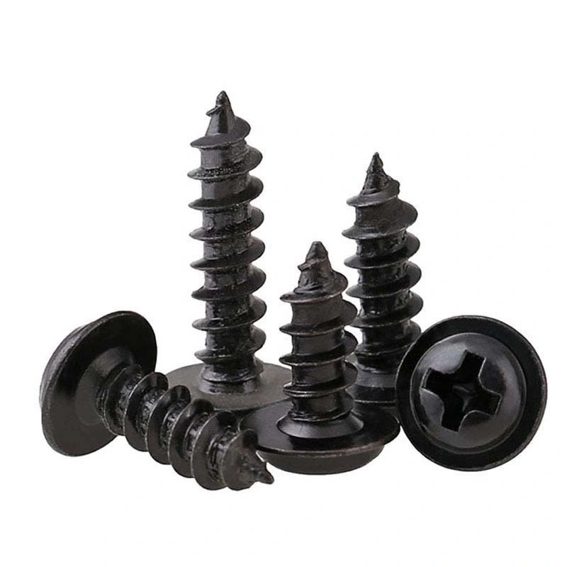 Wholesale Black Cross Round Head with Pad Self Tapping Screw Pwa Pan Head Meson with Medium Nail