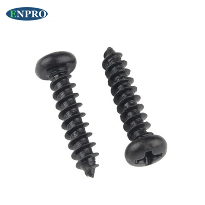 Carbon Steel Black M2 M2.3 M2.6 M3 M3.5 M4 Phillips Pan Framing Head Self Tapping Screw for Plastic