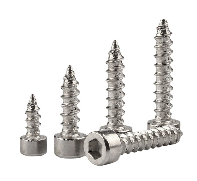 304 Stainless Steel Hexagon Socket Screw / Cylindrical Head Self Tapping Cup Head Self Tapping Screw M2/M2.6/M3/M4/M5/M6