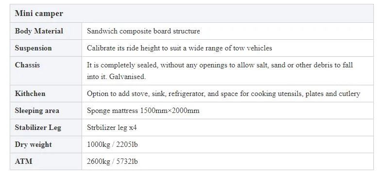 Small Travel Trailer Caravans RV Van Mini Camping off-Road for Sale