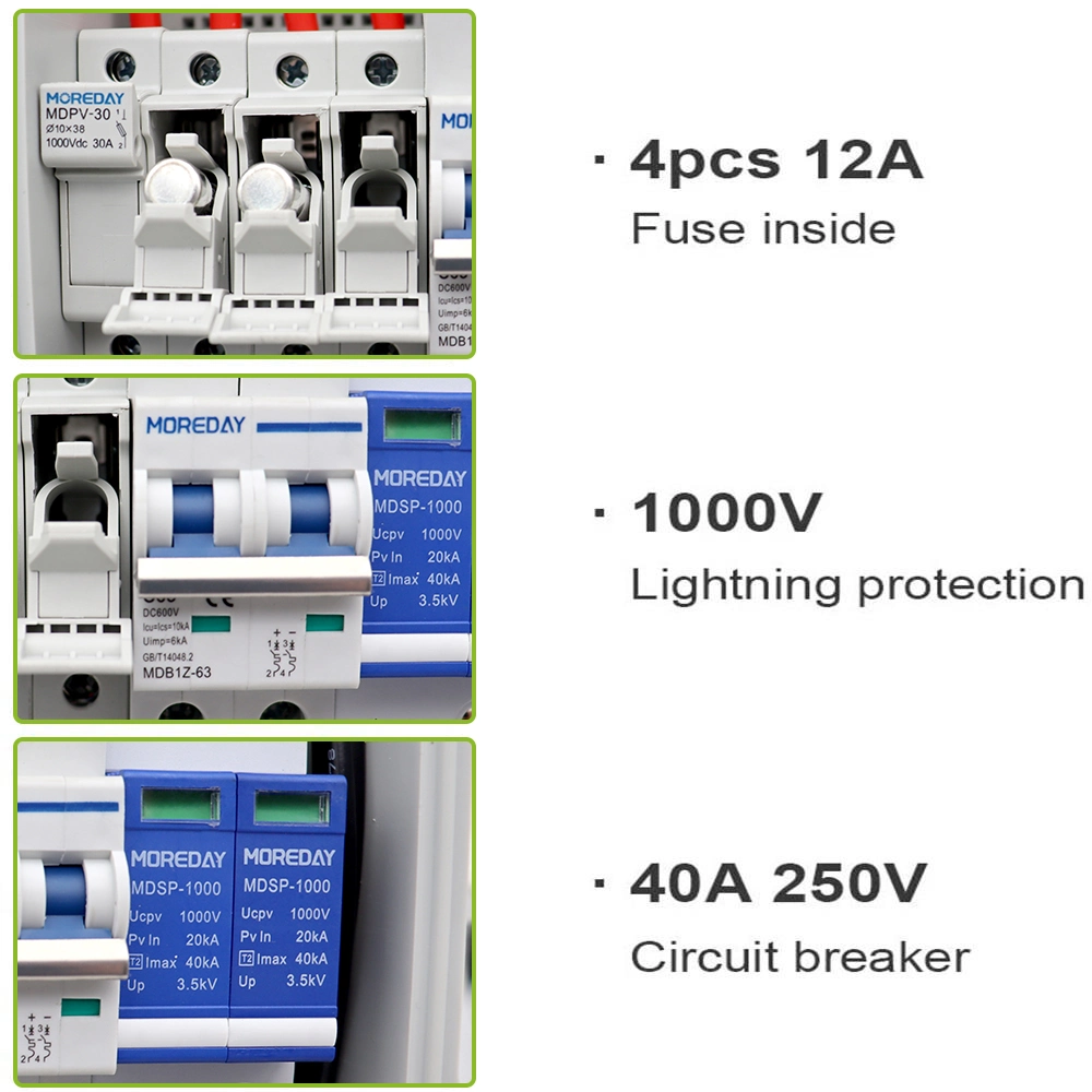 Moreday Solar Photovoltaic DC Product Combiner Box IP65 Waterproof Electrical Switch Solar Junction Box for Sola