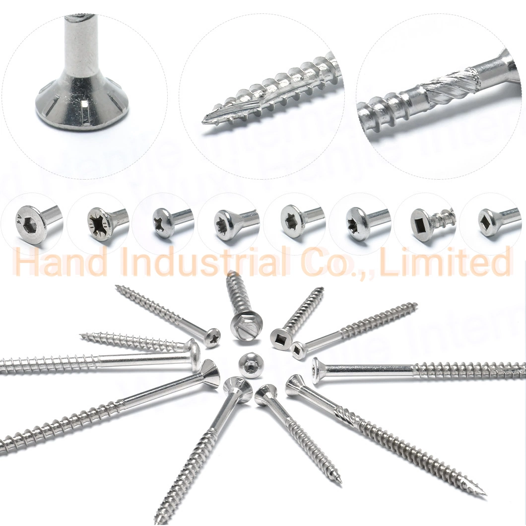 Anti Corrosion A2 A4 Stainless Steel Small Csk Head Squere Drive Self Tapping Wood Screw 1/2