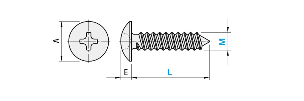 M3 M4 M5 M6 Truss Head Bright Blue Zinc Plated Hardened Woodworking Screw Self Tapping Furniture Cabinet Screws