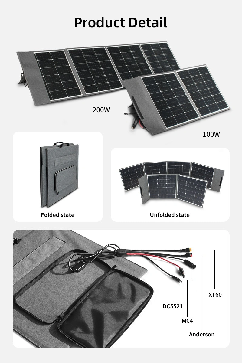 Folding Solar Panel 200W Foldable Solar Panel Portable Solar Generator