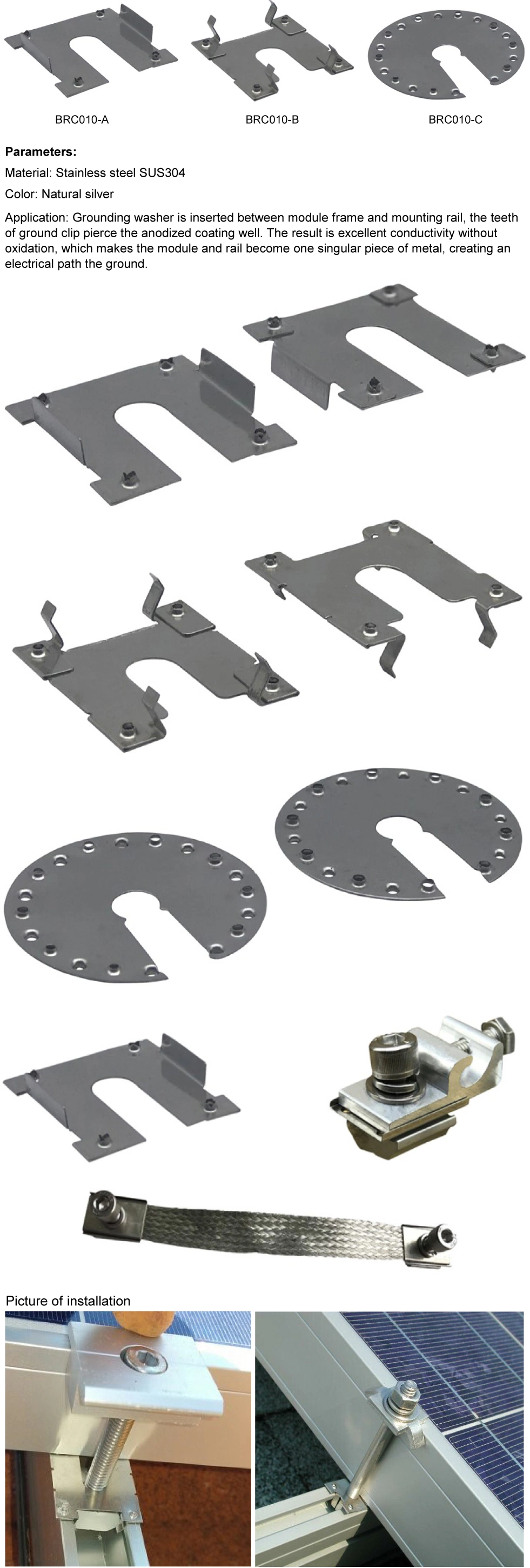 Solar Panel Mounting Earthing Grounding Lug for PV System