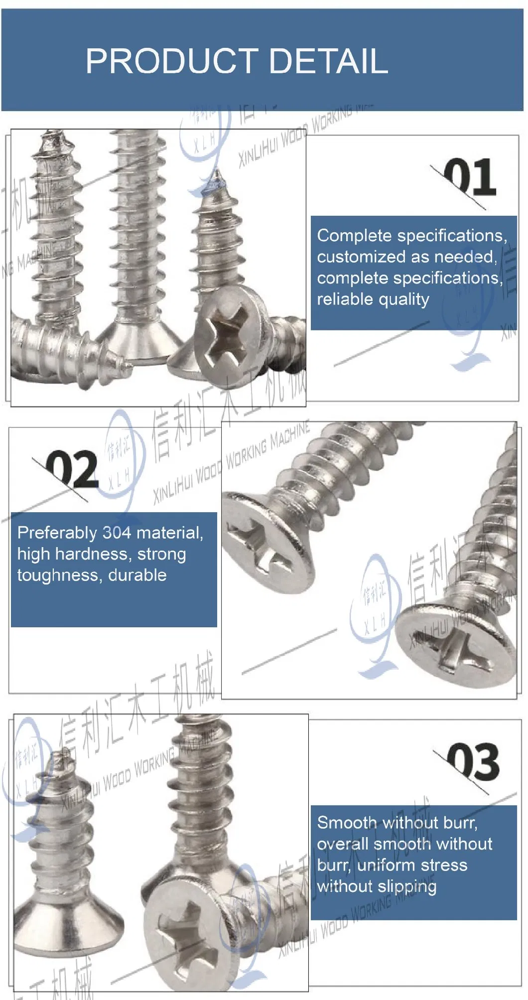 China Metal Self-Tapping Thread Screw Manufacturer Custom M1.4 M2 M3 M4 M5 M6 Self Tapping Fasteners Screws for Plastic Counter Sunk Chipboard Screw