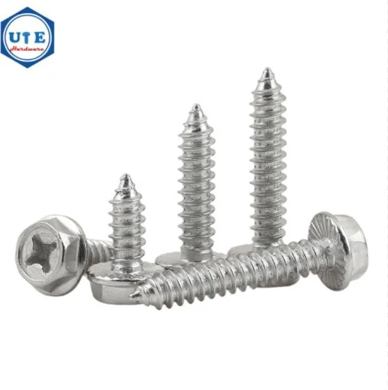 Stainless Steel Fastener Hex Washer Head Self Tapping Roofing Wood Timber Deck Screws Type 17 with EPDM Bonded Washer DIN7982/DIN7981/Drywall Gypsum Screws