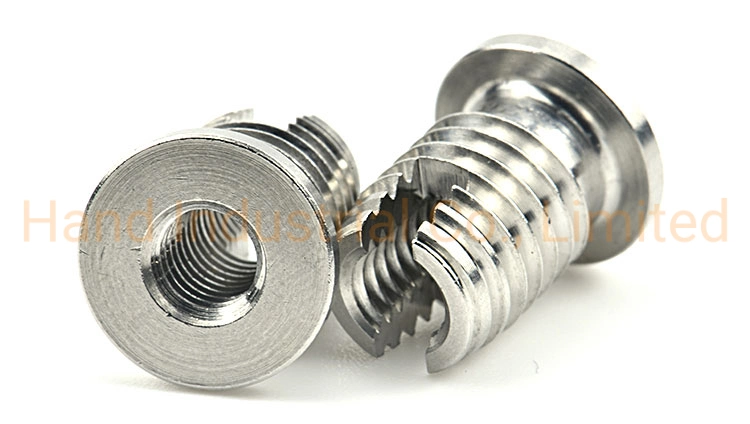 Brass Nickel Plated Self Tapping Insert M4 M5 Flange Head Insert Nuts