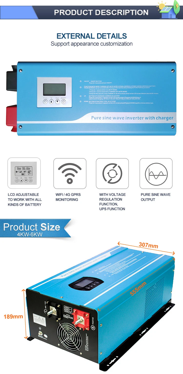 Home 1kw 1.5kw 2kw 3kw 4kw 5kw 6kw 8kw Cheaper Solar Power Inverter