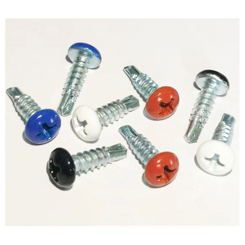 Steel Zinc Plated M1 M1.2 M1.6 M1.8 M2 M3 Miniature Color Self Tapping Painted Head Screw