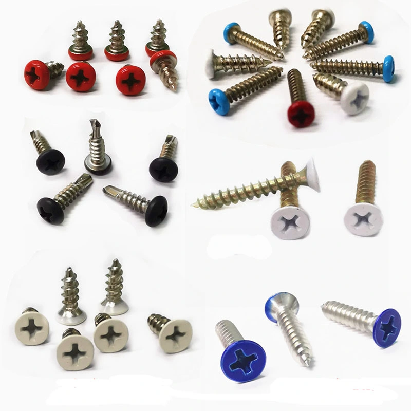 Steel Zinc Plated M1 M1.2 M1.6 M1.8 M2 M3 Miniature Color Self Tapping Painted Head Screw