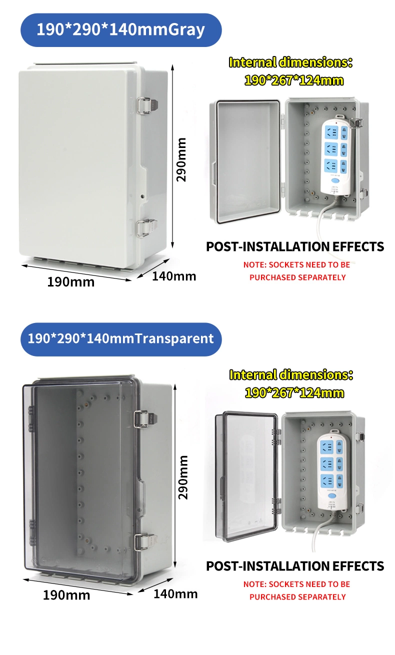 Phltd Outdoor ABS PC Plastic Wall-Mount Electronic Housing IP65-IP66 Junction Box Waterproof CCTV Passbox Switching Power Supply Box Solar Combiner Box