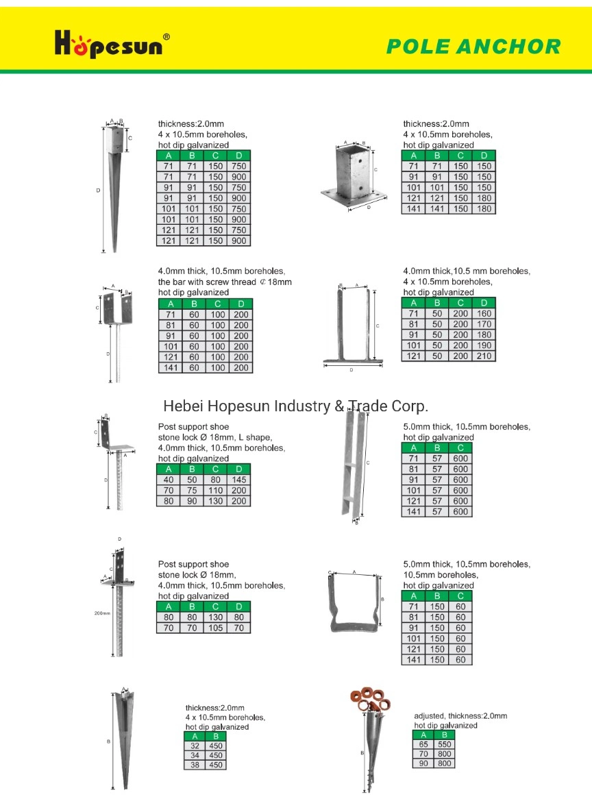 Galvanized Outdoor Steel Fence Post Spike Pointed Pole Anchor Ground Screw