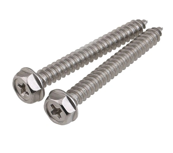 DIN7976 Galvanized Carbon Steel Stainless Steel Hex Flange Head Self Tapping Screw Machine Screw Bolt