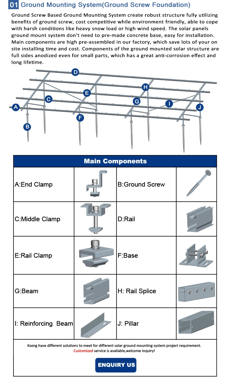 Ground Mount Solar Racking Systems Aluminum Solar Mounting System Ground Solar Panel Support