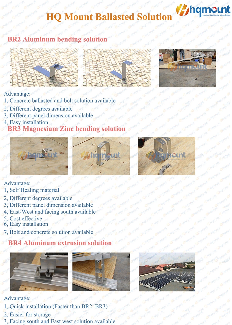 Solar Bracket One Row with Landscape PV Mounting System for Ballast Type