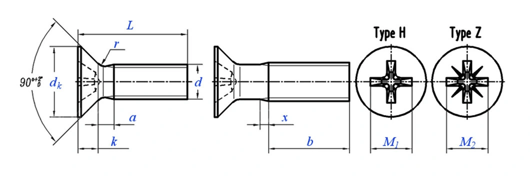 GB819 Stainless Steel Flat Head Self Tapping Machine Screw