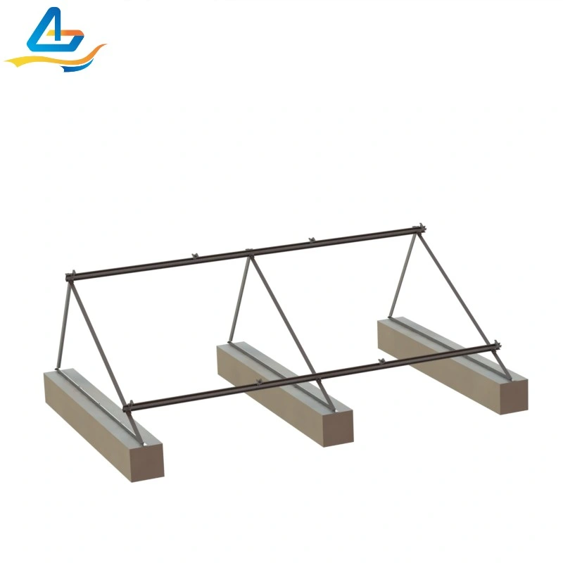 Wholesale Price Solar Flat Roof Pre-Assemble Aluminum Tripod Supports Cement Pier Ballast Manufacturer