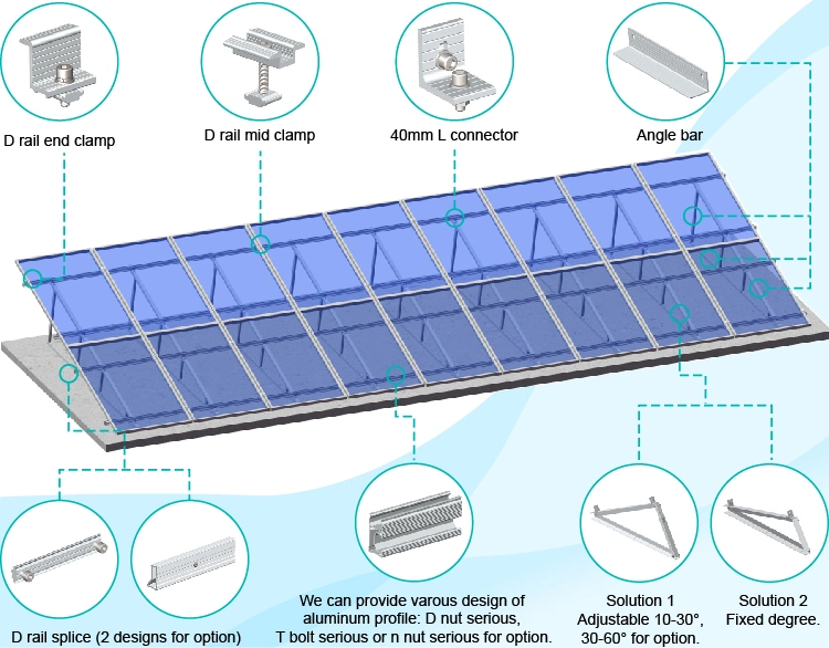 Flat Metal Roof Bracket Install Brackets Aluminium Roof Structure PV Solar System Mount