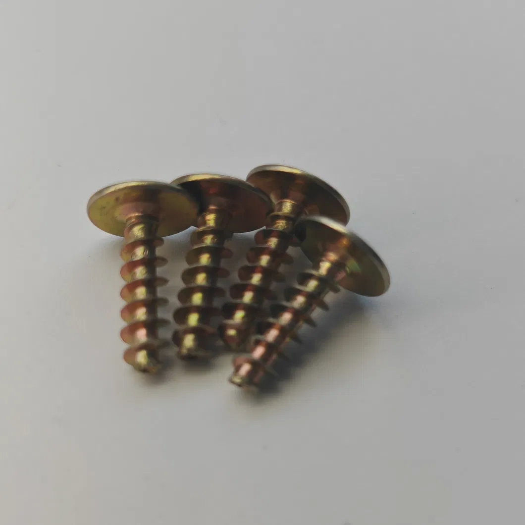 Made in China Yellow Zinc Thread Cutting Screw C1022 Carbon Steel Wafer Truss Head Self Tapping Screw for Plastic