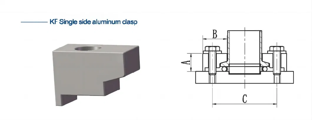 Rycome Industrial Equipment &amp; Components China Manufacturers Kf10ca Kf16ca Kf25ca Kf40ca Kf50ca Aluminum Kf Wall Clamps with Bolts