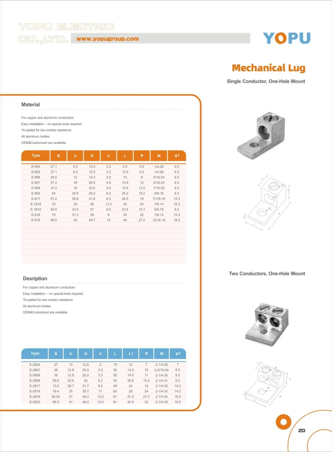 Au-250 Aluminum Grounding Terminal Wholesale Aluminum Mechanical Lug