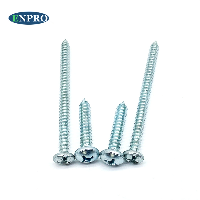 DIN7981 Blue Zinc Plated 150mm Easy Drive 4.8 Grade Phillips 6-32 Long Metal Steel Pan Head M2 M3 M4 M5 Self-Tapping Self Tapping Screws