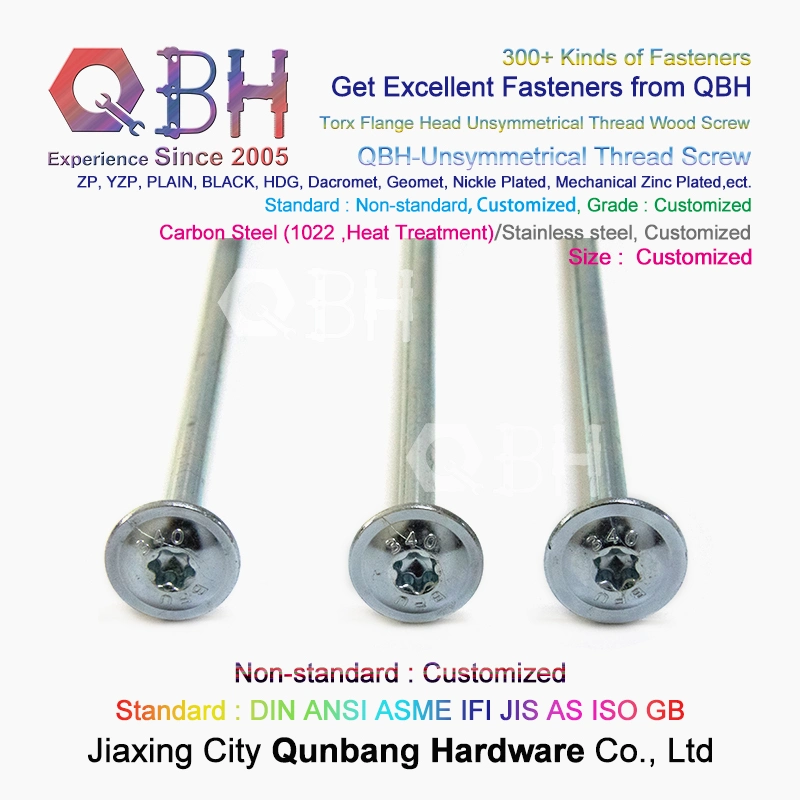 Qbh Custom-Made Torx Flange Round Head Unsymmetrical Thread Knurled Body Furniture Decking Deck Chipboard Cabinet Self Tapping Self-Tapping Wood Timber Screw