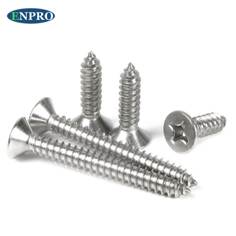 Top Quality Silver Plated Self Tapping Thread Flat Head Metal Screw