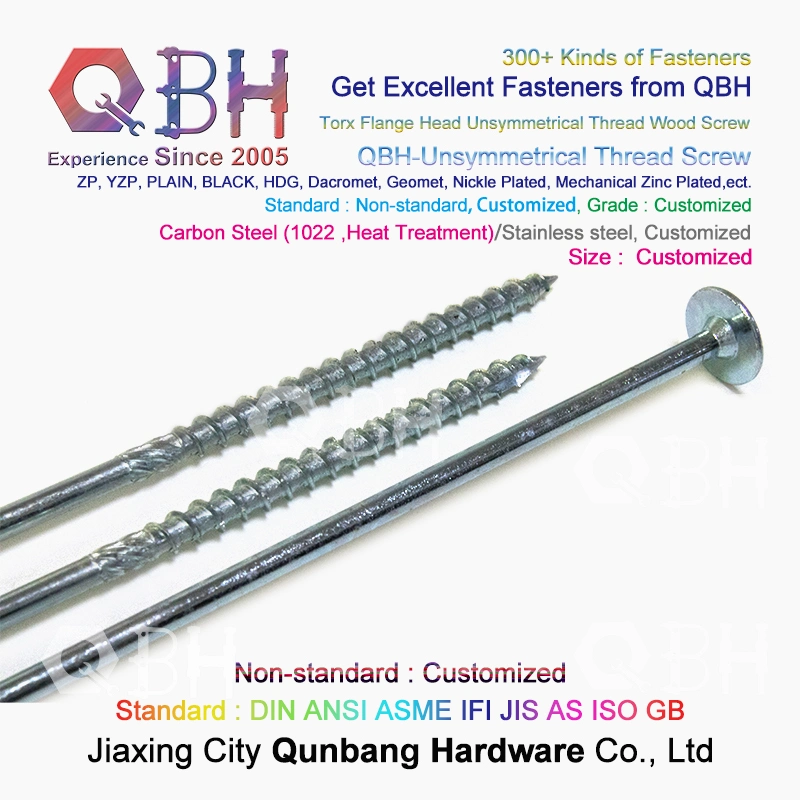 Qbh Customized Torx Flange Round Head Unsymmetrical Thread Knurled Body Furniture Decking Deck Chipboard Cabinet Self-Tapping Wood Timber Screw Bolt