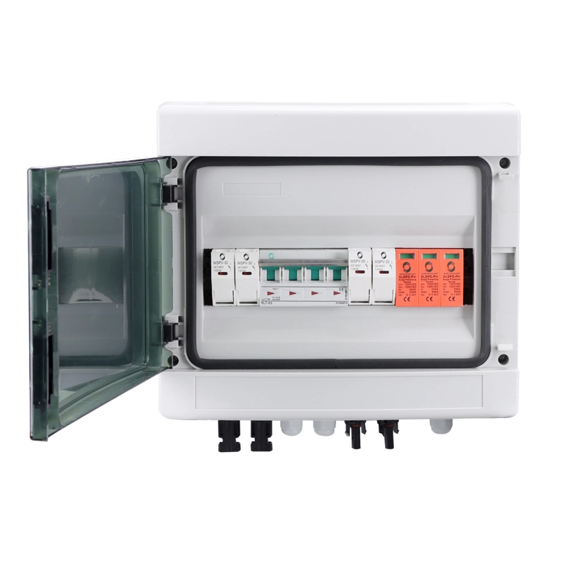 Worldsunlight Wsdb-PV2/1 1000V 15A Plastic Photovoltaic DC 2 Strings 2 in 2 out Waterproof IP66 Junction Box Combination Box for Solar Panels