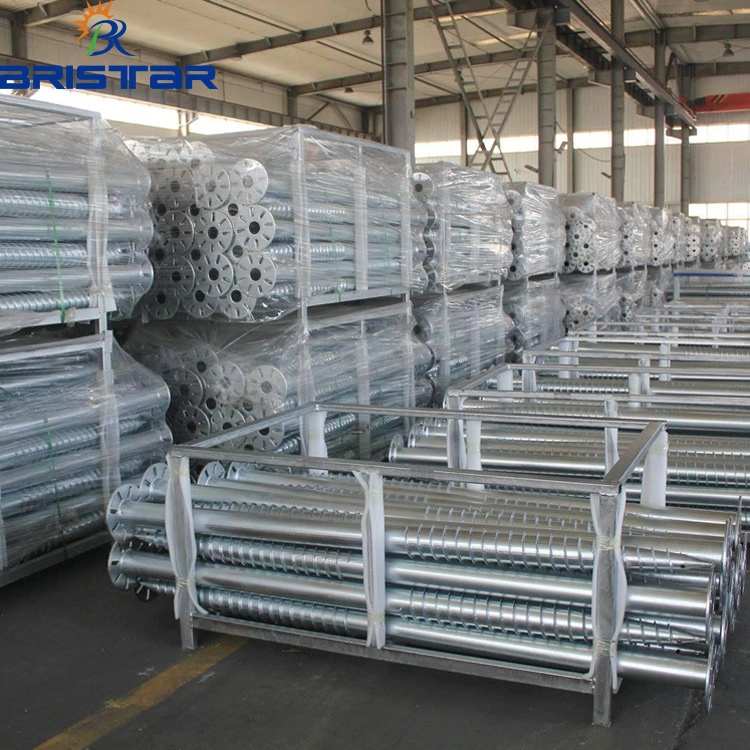 Solar Ground Mounted Solar Racking Screw Pile Galvanized No Dig Ground Screw Pole Anchor