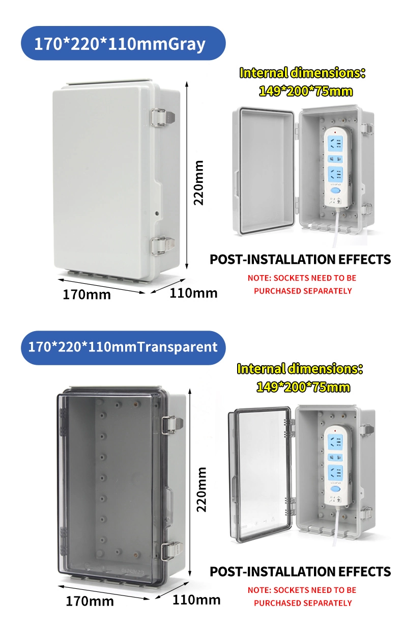 Phltd Outdoor ABS PC Plastic Wall-Mount Electronic Housing IP65-IP66 Junction Box Waterproof CCTV Passbox Switching Power Supply Box Solar Combiner Box