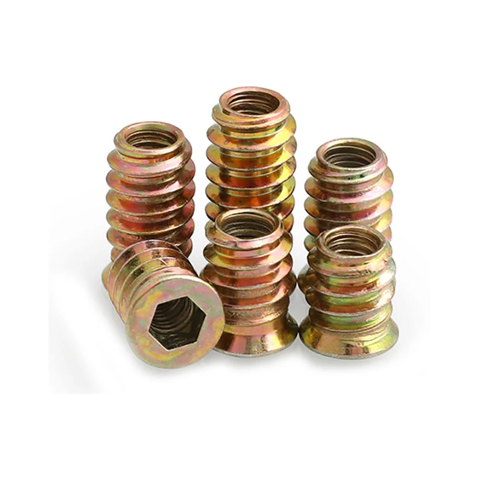 Brass Flange Slotted Self-Tapping Threaded Insert Nut