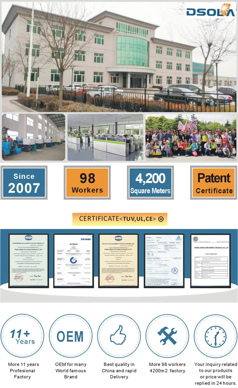 Dsola Customized Service Photovoltaic Module Wiring a Solar Panel Junction Box