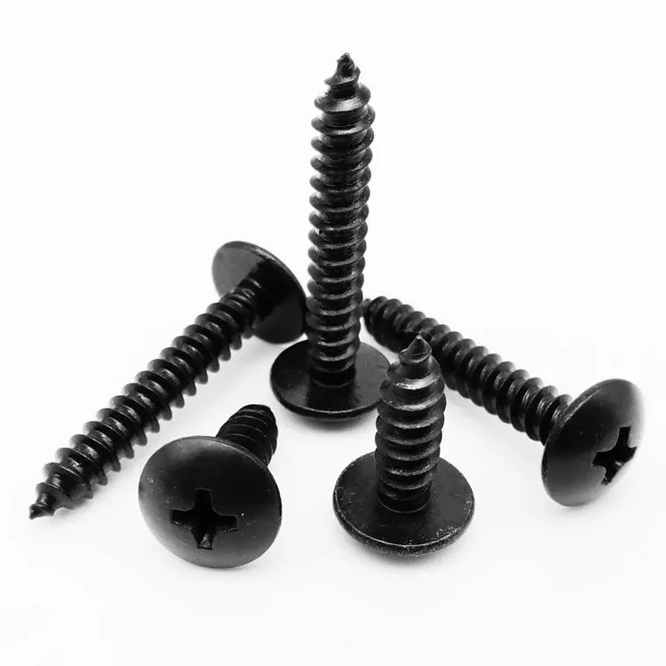 M2 M3 M4 M5 M6 Coarse Thread Pan Truss Head Self Tapping Black Phillips Screws