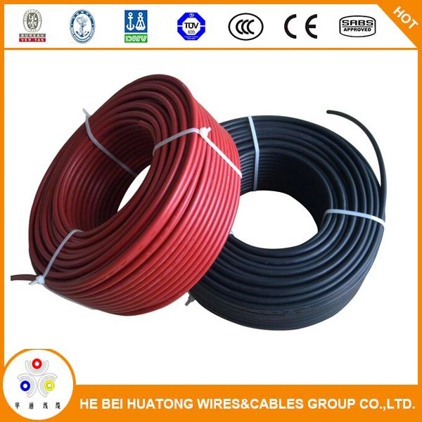 TUV Approval Xlpo Insulated Tinned Copper Solar Wire 4mm 6mm 10mm 16mm 25mm 35mm PV Cable DC Solar Power Cable