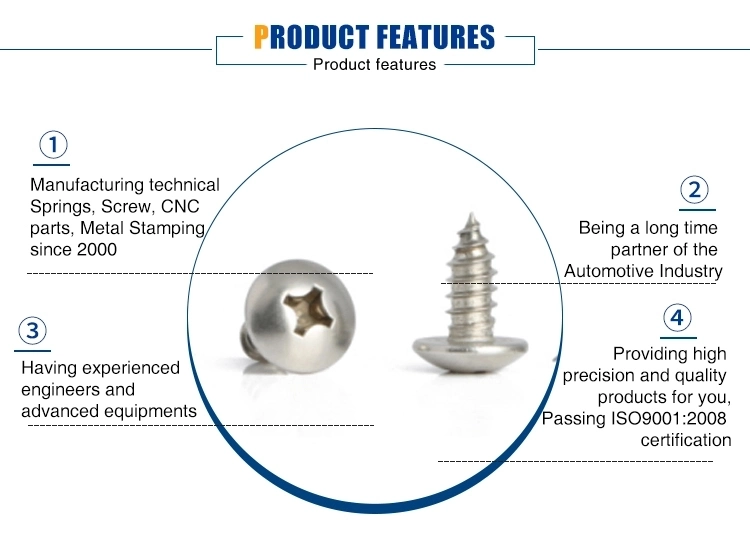 DIN 7504p SS304 SS316 Cross Recessed Small Flat Head Bugle Csk Self Tapping Roofing Screws for Metal