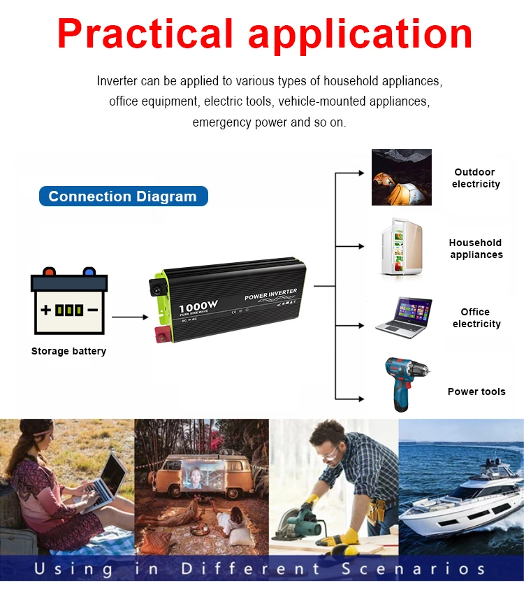 Hotsell 1000W off Grid Pure Sine Wave 12V 24V to 220V 230V AC Pure Sine Wave Inverter with Remote Control