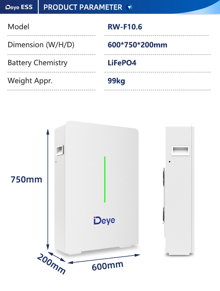 Deye Ess RW-F10.6 LiFePO4 Battery Energy Storage Systems