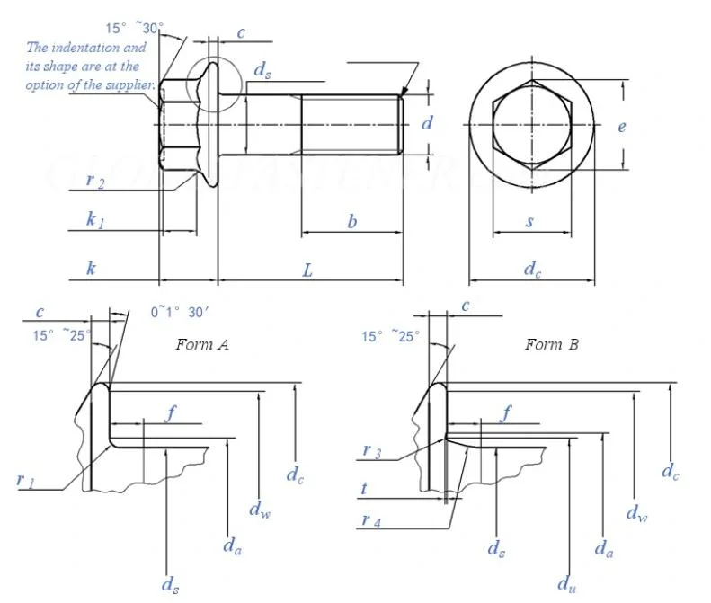 Steel Galvanized Hex Flange Washer Head Bolt DIN6921 with Serrated