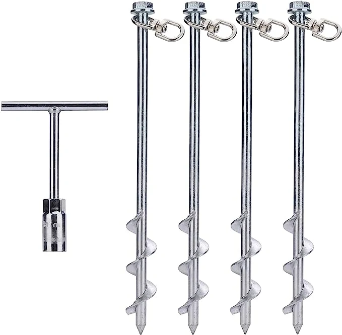 Metal Swing Anchor Heavy Duty Tent Stakes Ground Anchors Screw