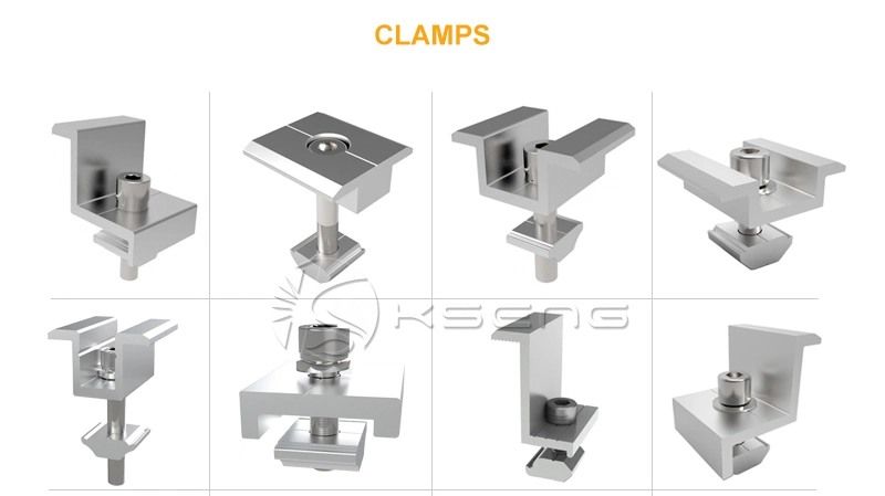 Rooftop Solar Rack Clamp PV Solar Mounting Rapid Clamp Solar Middle Clamp with Bolt Screw