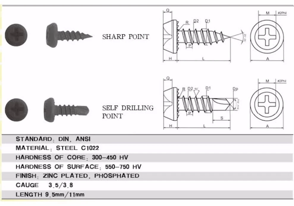 Small Package Machine Plated Torx Pan Head Self Tapping Screws