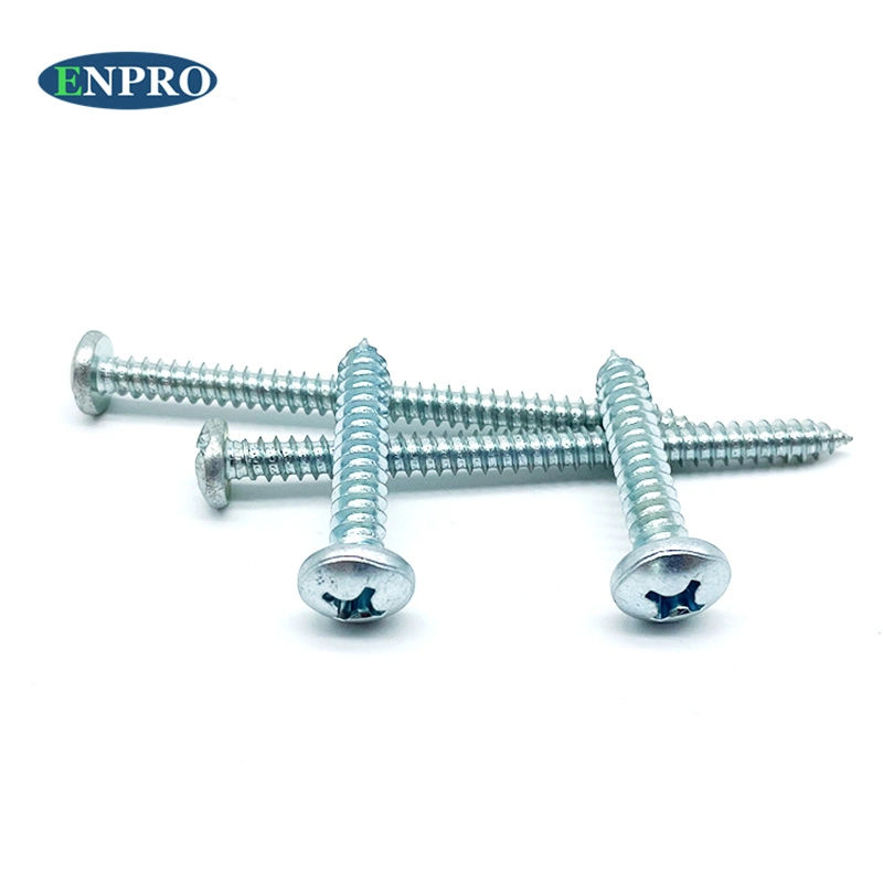 DIN7981 Blue Zinc Plated 150mm Easy Drive 4.8 Grade Phillips 6-32 Long Metal Steel Pan Head M2 M3 M4 M5 Self-Tapping Self Tapping Screws