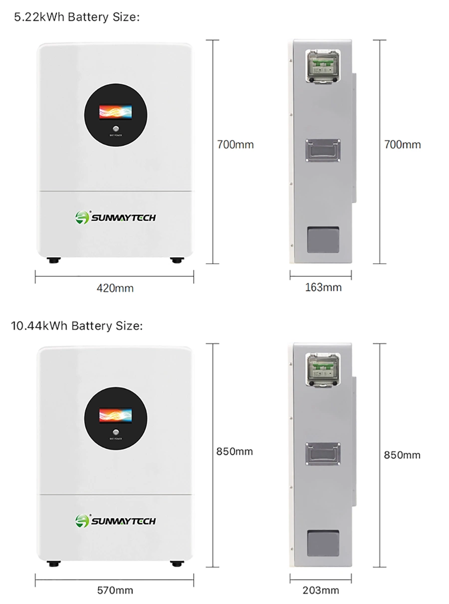 Sunway 5kw 10kw Rechargeable BMS Energy Storage Lithium Ion Solar Battery 18650 10kwh Price for Solar System