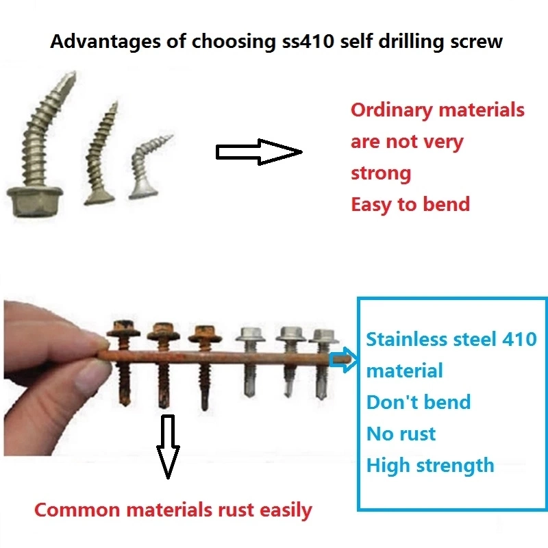 Custom Metal Roofing Fasteners Small Hex Head Self-Drilling Screw Self Tapping Screw